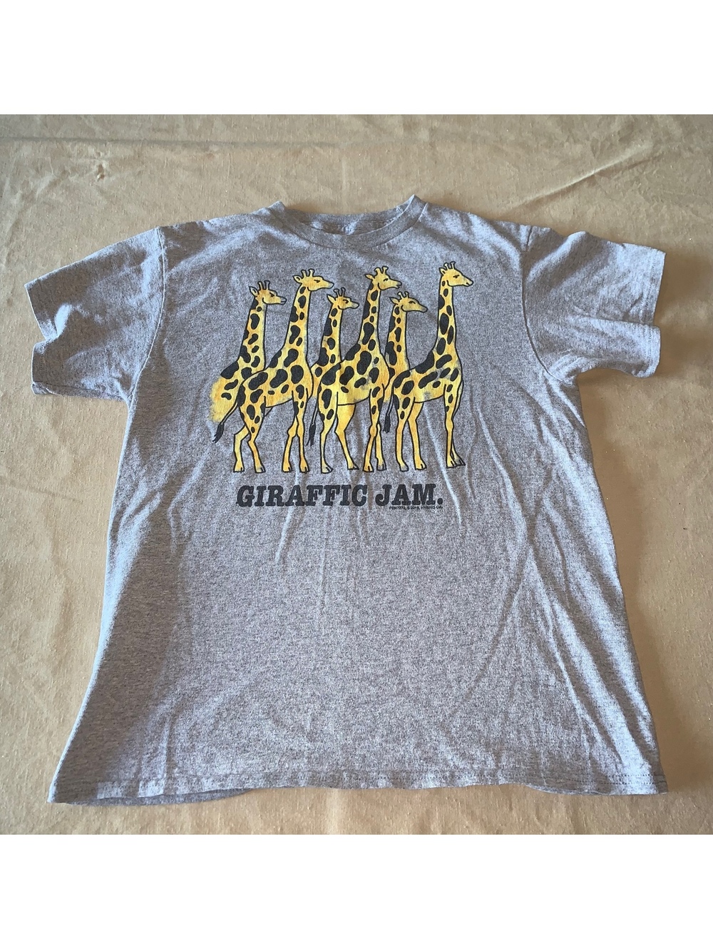 Graphic Jam Gray Giraffe Print T Shirt
